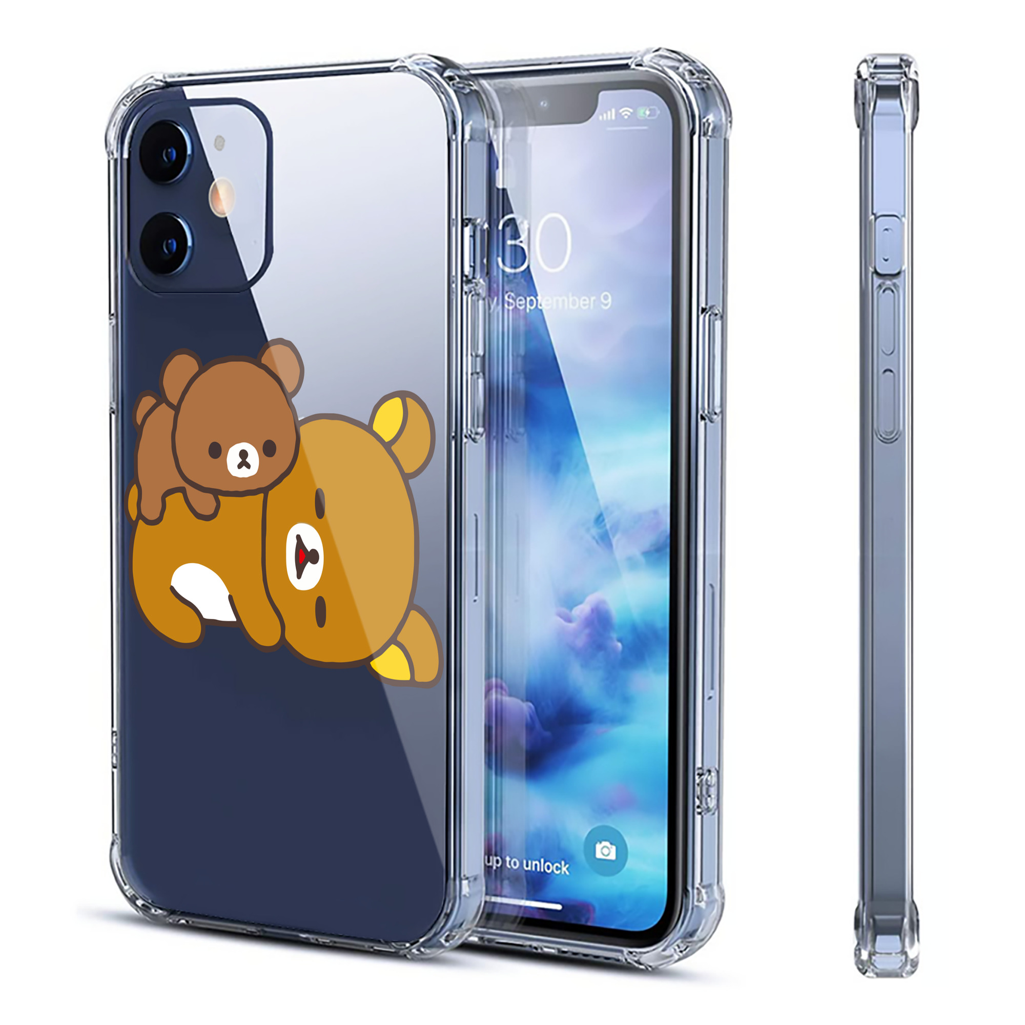 （画像用） リラックマ リラックマ キイロイトリ Rilakkuma Korilakkuma Kiiroitori 【iPhone 12シリーズ対応】透明スマホケース（クリアソフトケース）
